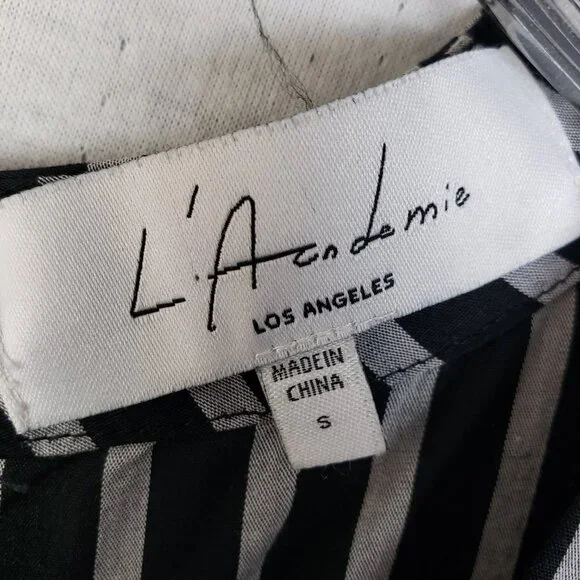 L'Academie The Felix Blouse Striped Bell Cuffs Victorian Modern size S Goth Boho - Picture 5 of 14